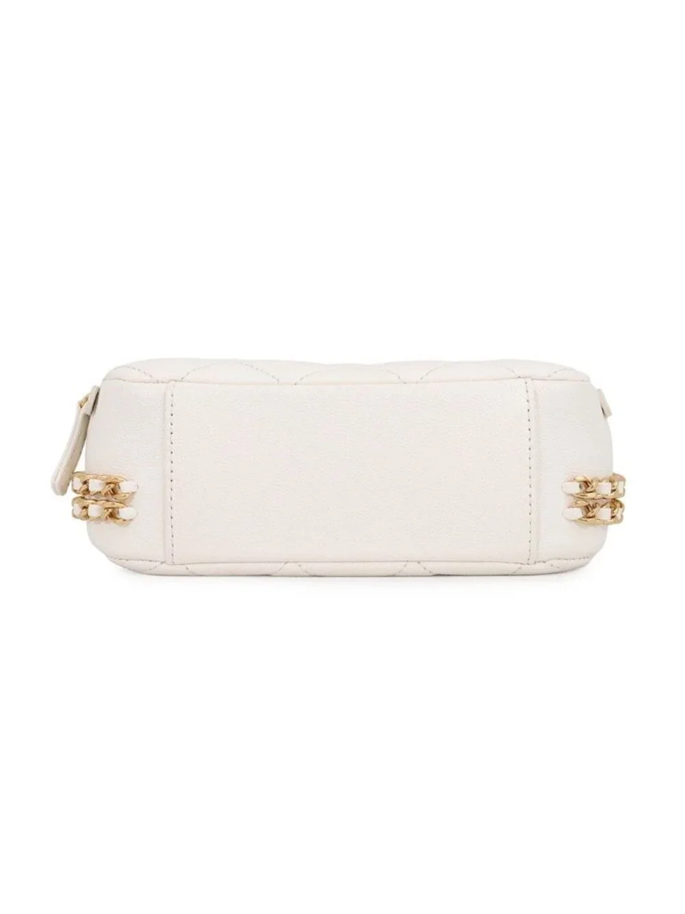 Chanel Chain Shoulder Bag Quilted CC Logo Caviar Leather White